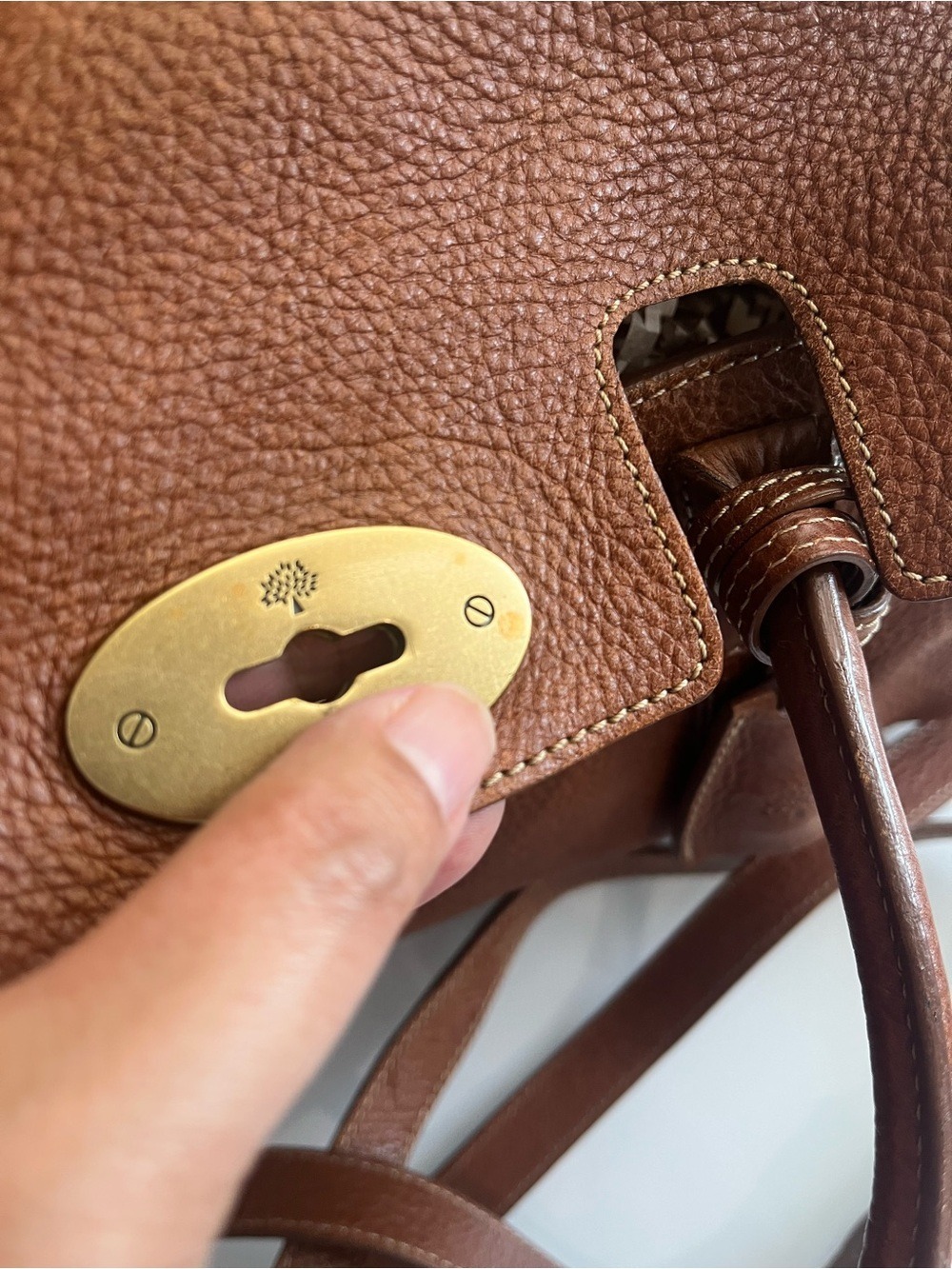 MULBERRY SMALL OAK BROWN GRAINED LEATHER BAYSWATER SATCHEL - Picture 11 of 16